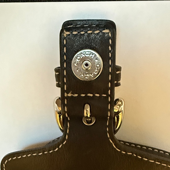 Coach Black Leather Wristlet Mini Pouch - Picture 2 of 8